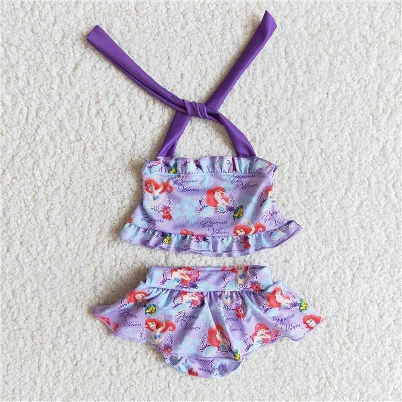 Purple  Mermaid swim Suit - Girls
