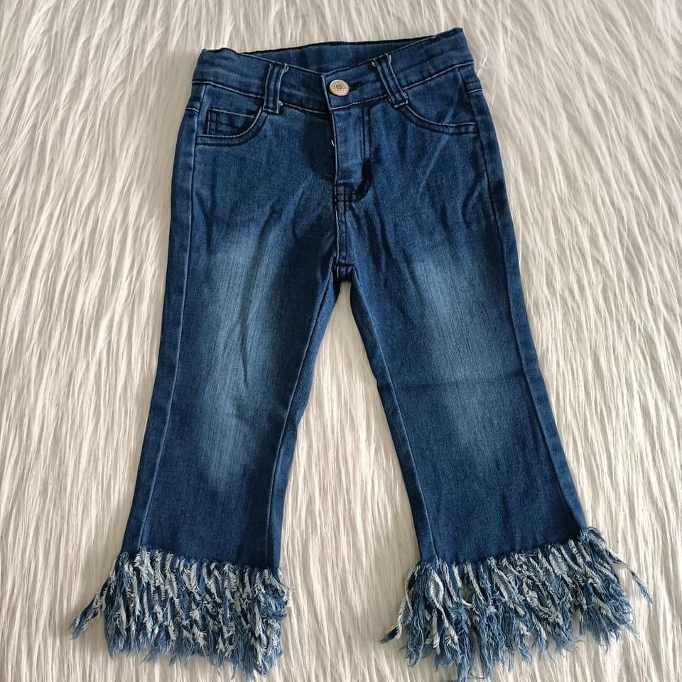 Fringed Blue Jeans!- pants Only