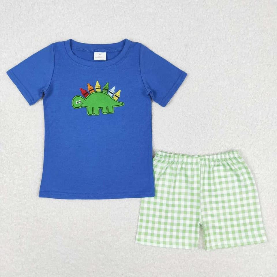 Crayon dino boy short set