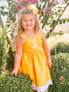 Sweet Yellow dot ruffle dress