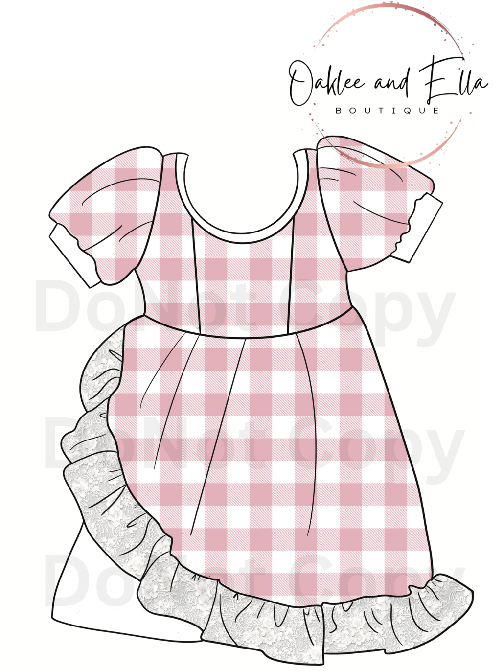 Pink gingham petal dress Handmade Dress