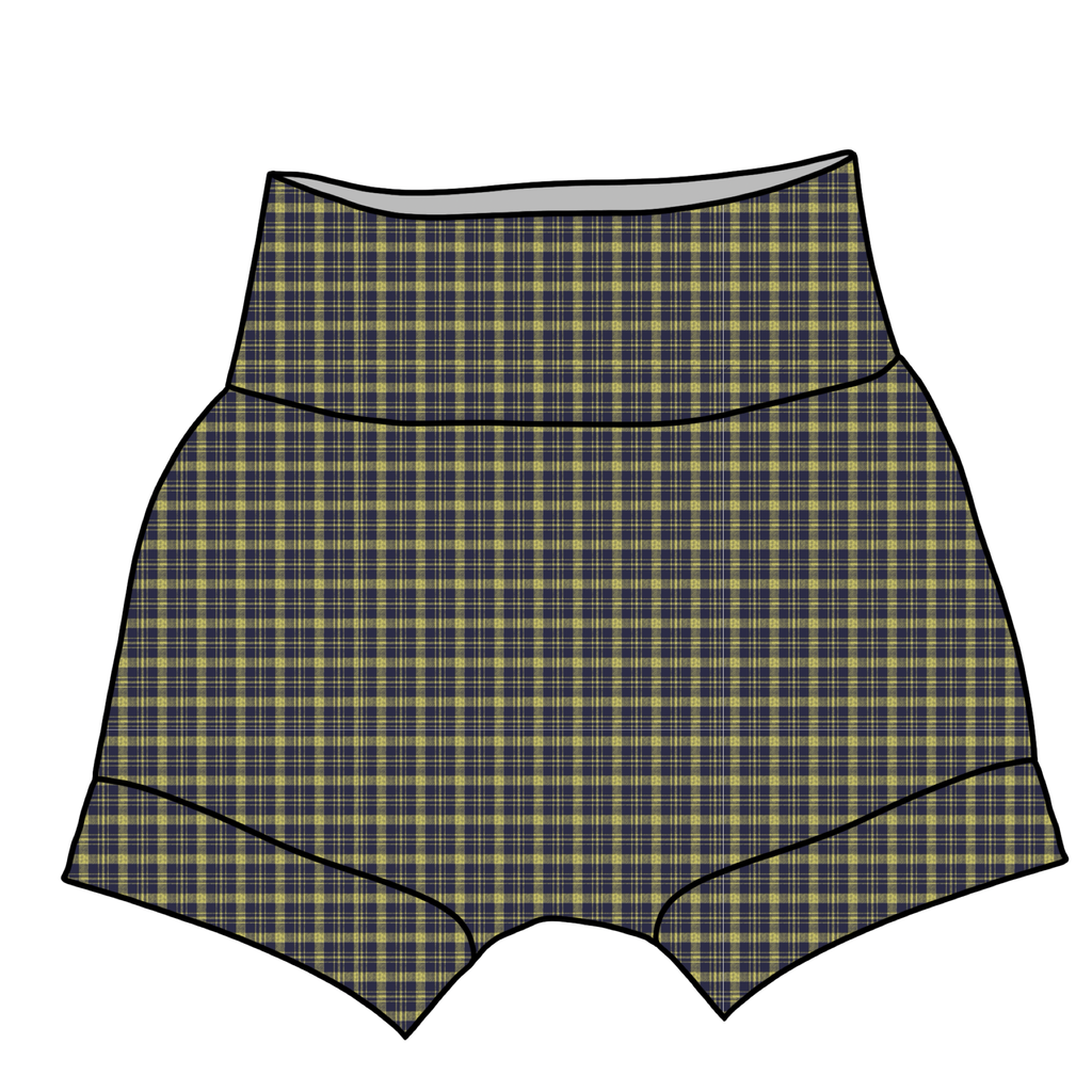 Blue and yellow plaid Bummies