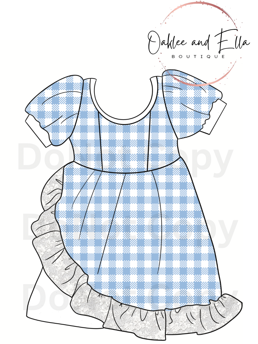 Blue gingham petal dress Handmade Dress