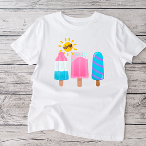 Summer popsicle  white short sleeve  tshirt