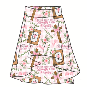 Pink cross and bible High Low skirt hand made