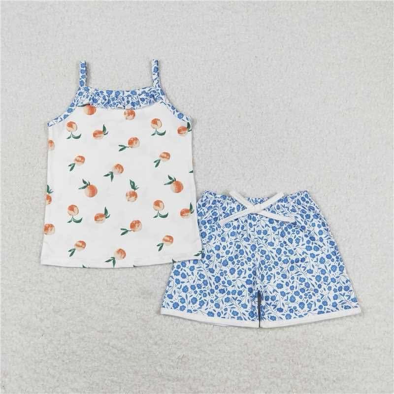 Blue peach short set