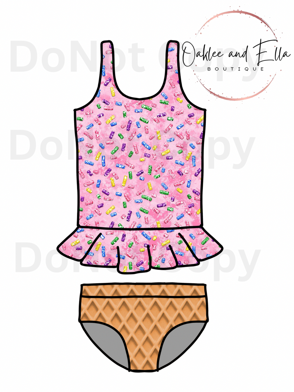 Icecream tankini handmade swim suit