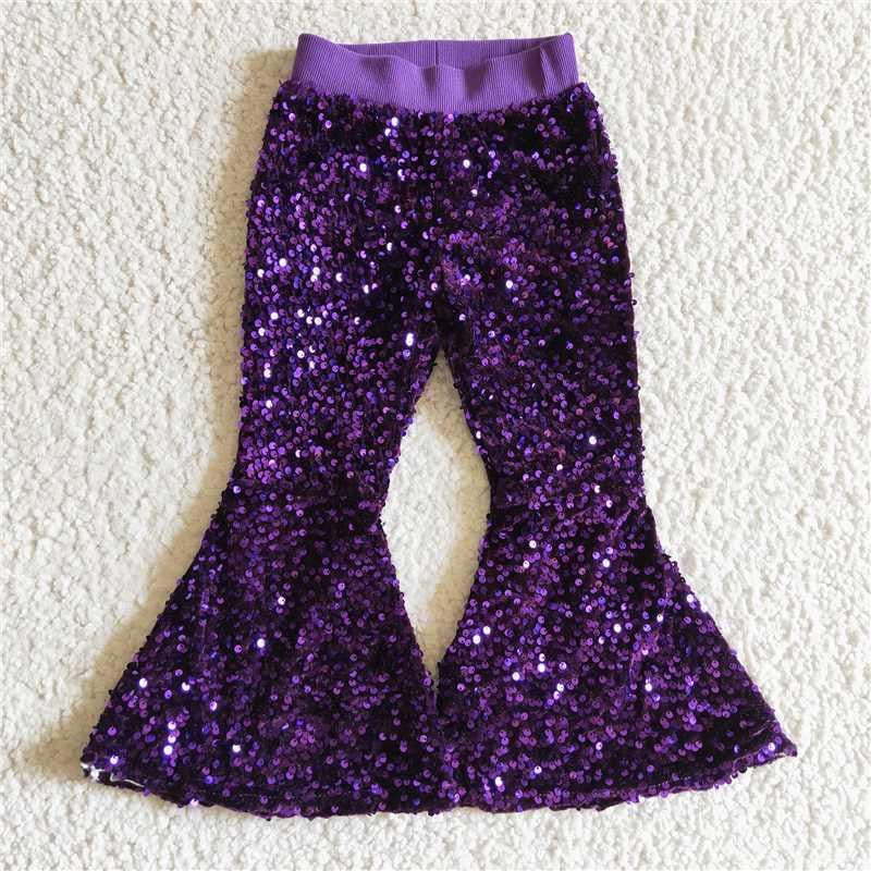 Sequins purple bells- pants Only