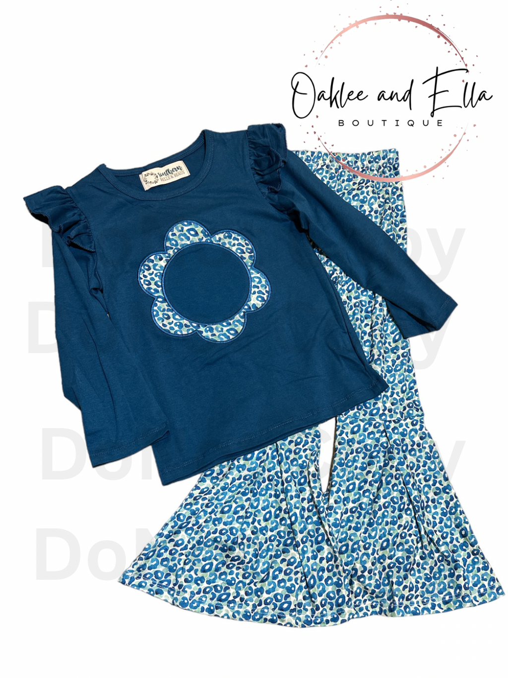 Blue daisy floral long sleeve- RTS