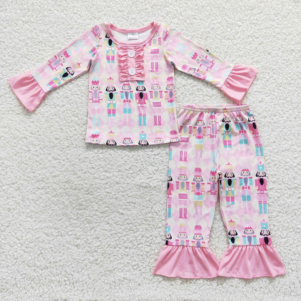 Pink nutcracker ruffle pj