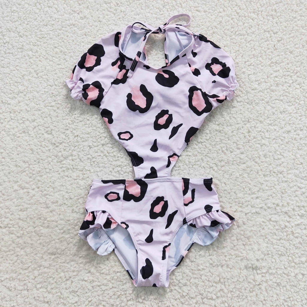 Pink Leopard swim Suit - Girls