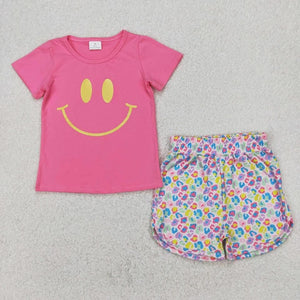 Smile shirt leopard shorts set