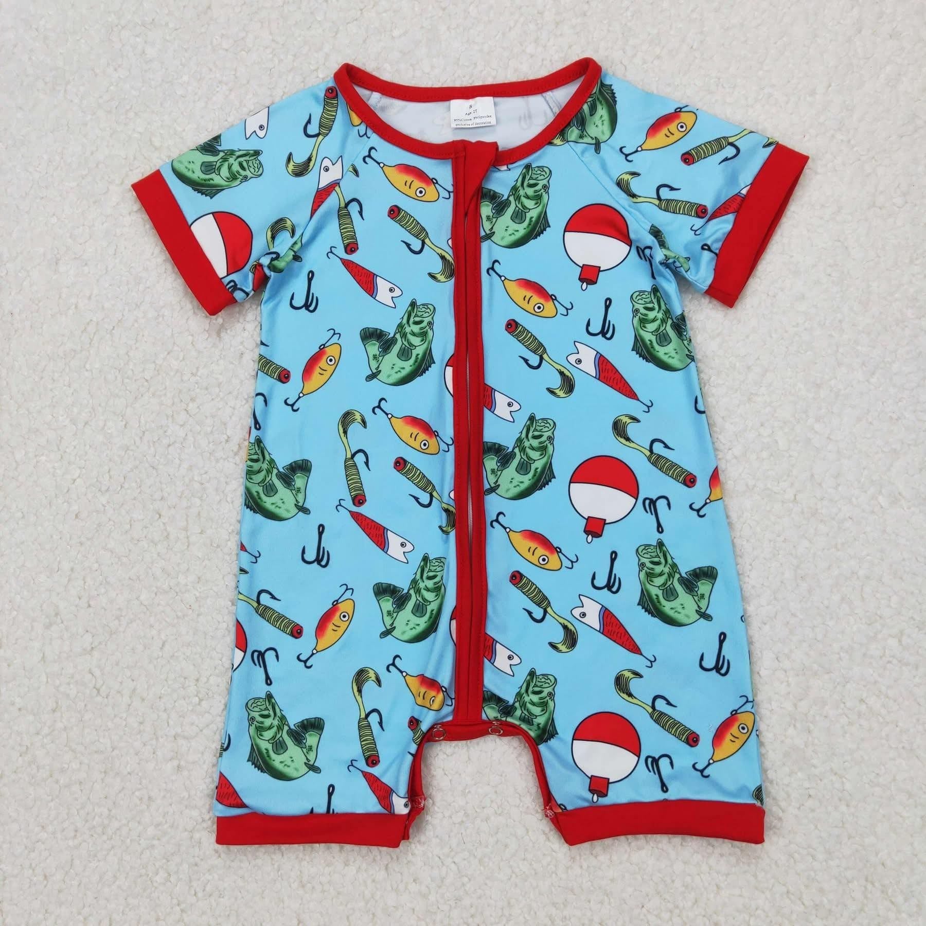 Little fish boy romper