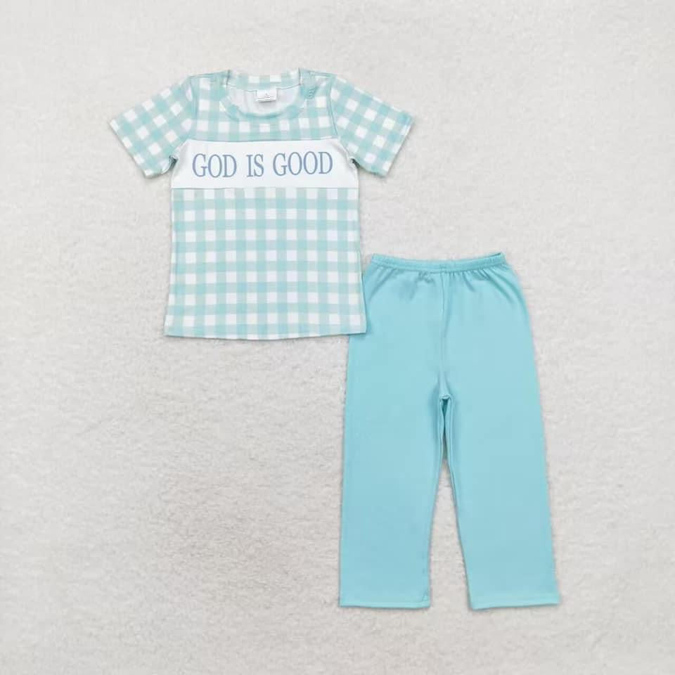 God is Good plaid  pants set