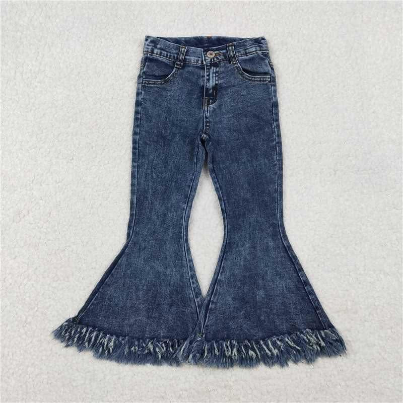 Blue Jean flare fringe