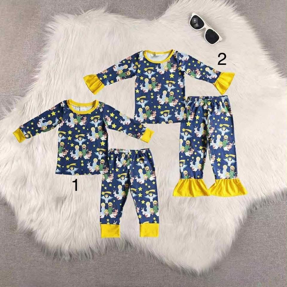 Boy Blue yellow manger pj set