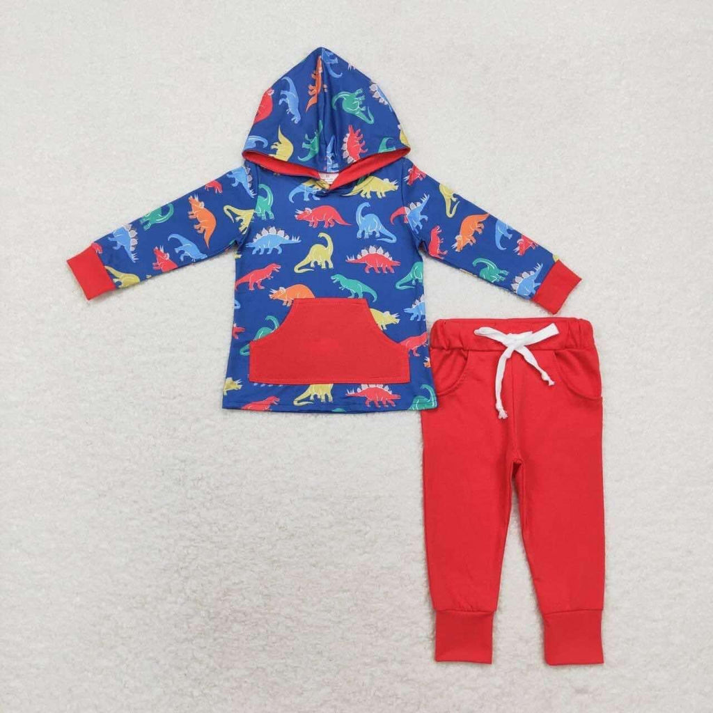 Colorful little dino  hooded Set