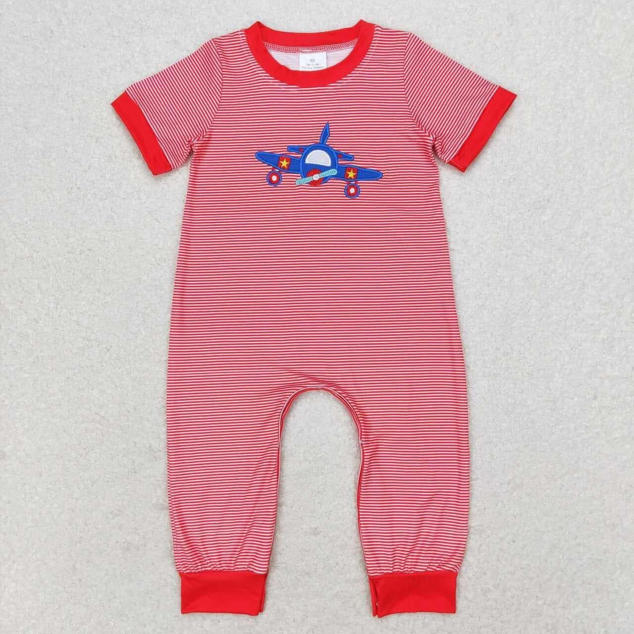 Airplane fly high red romper