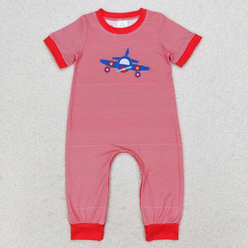 Airplane fly high red romper