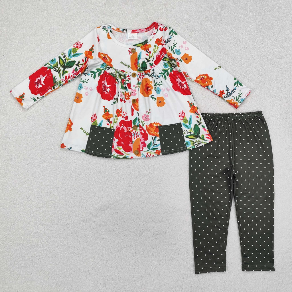 Green dot floral legging Pants set