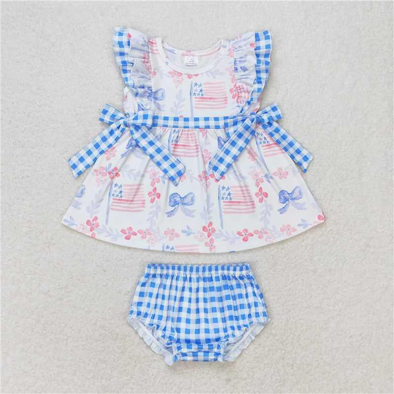 Bows and flags peplum romper