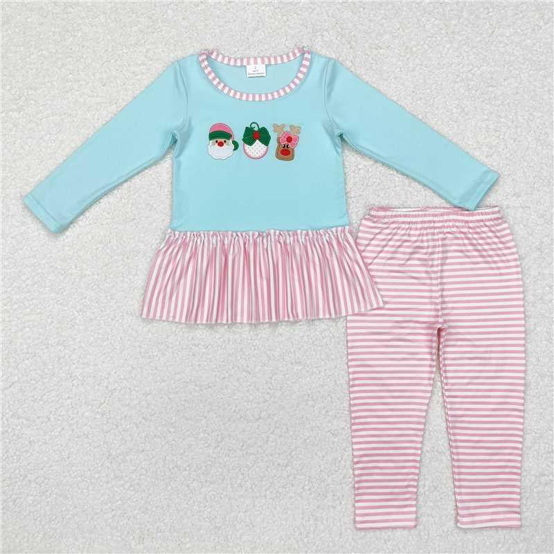 Pink and teal santa legging Pants set