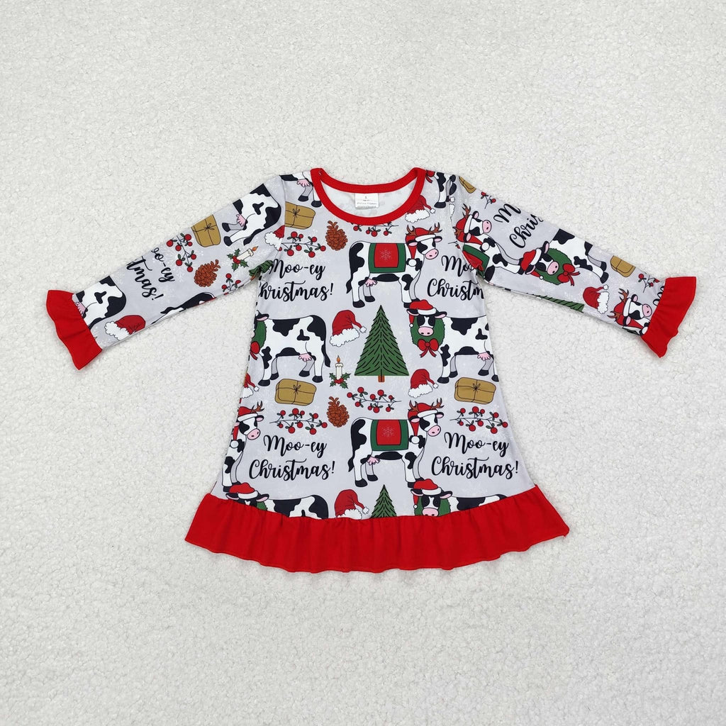 Moo cow  Christmas ruffle night gown pajamas