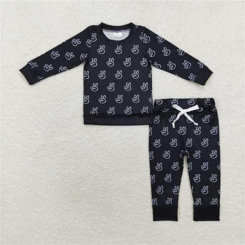 Black peace jogger set