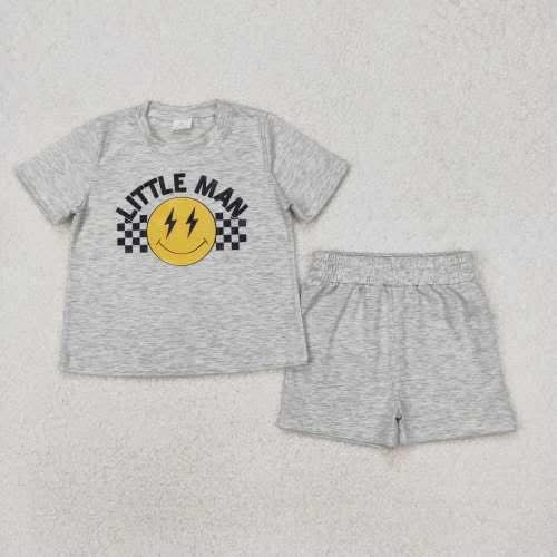Little man short set grey