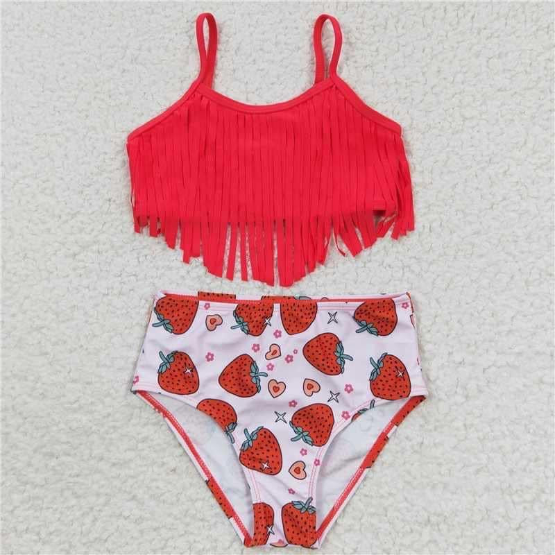 Strawberry fringe swim suit!!  All sizes!