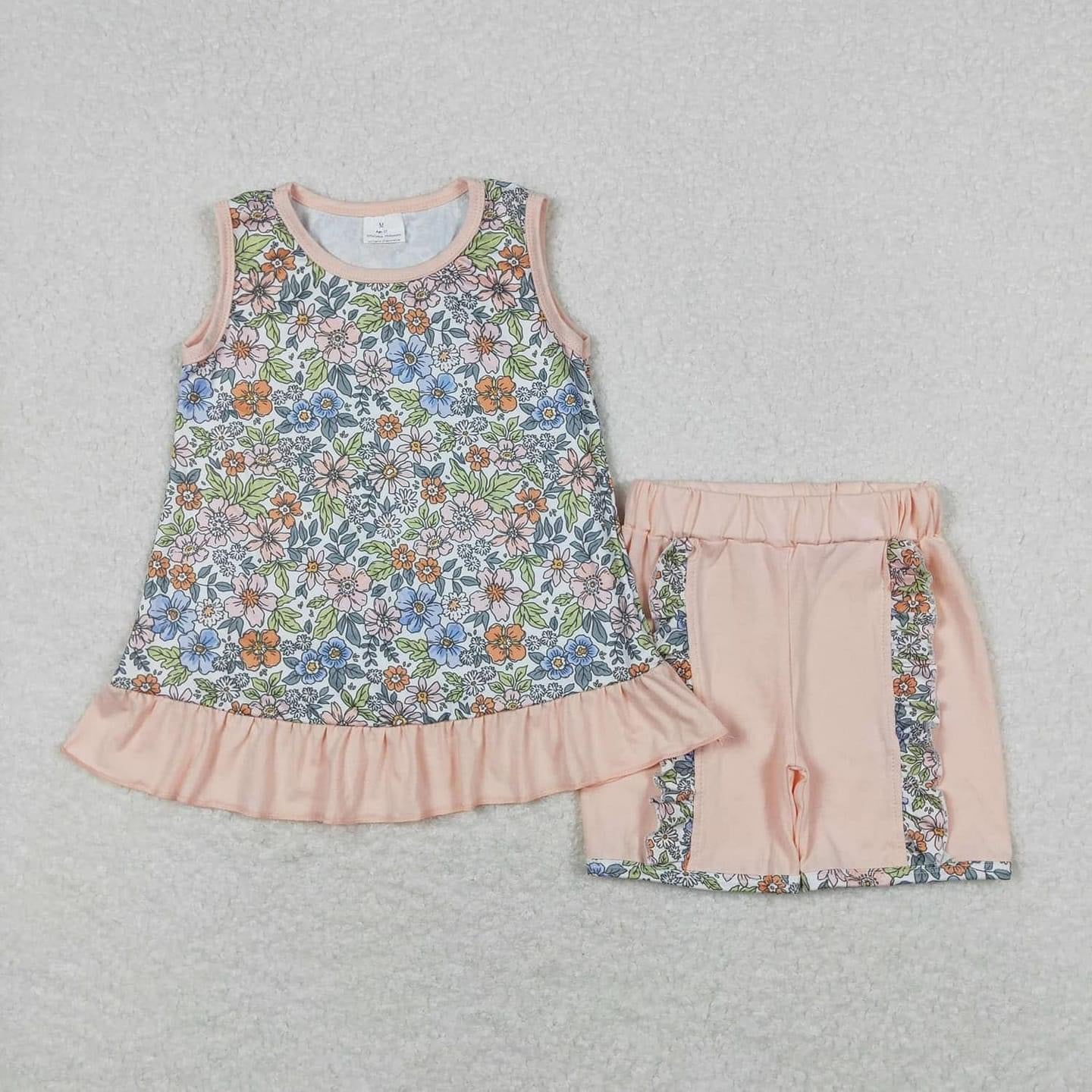 Sweet flowers ruffleShort Set