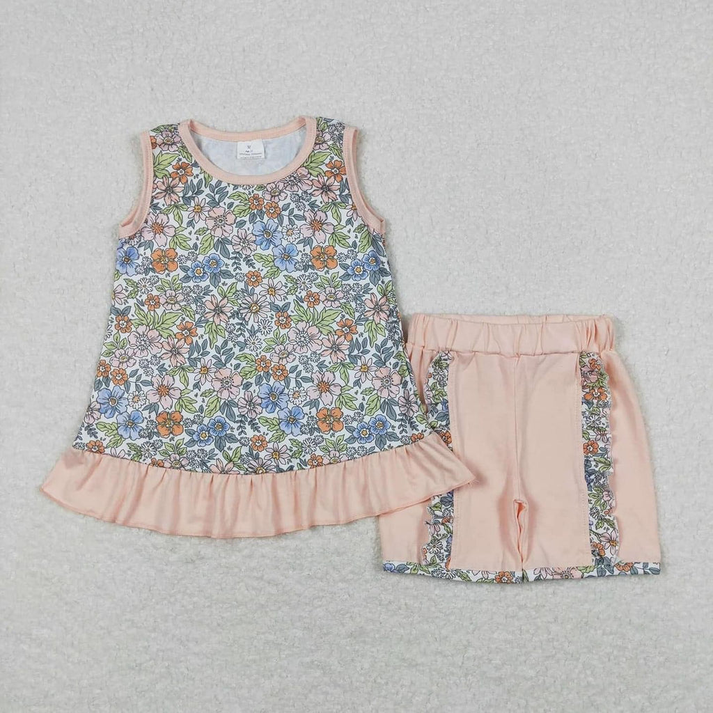 Sweet flowers ruffleShort Set