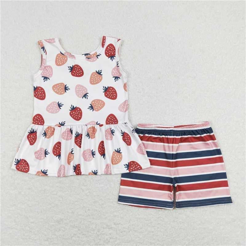 Berry stripe Short Set