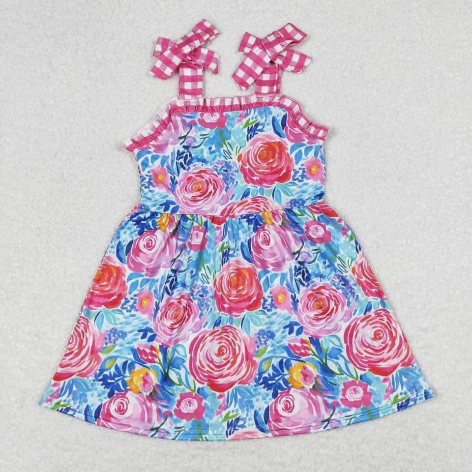 Rose blue floral  dress