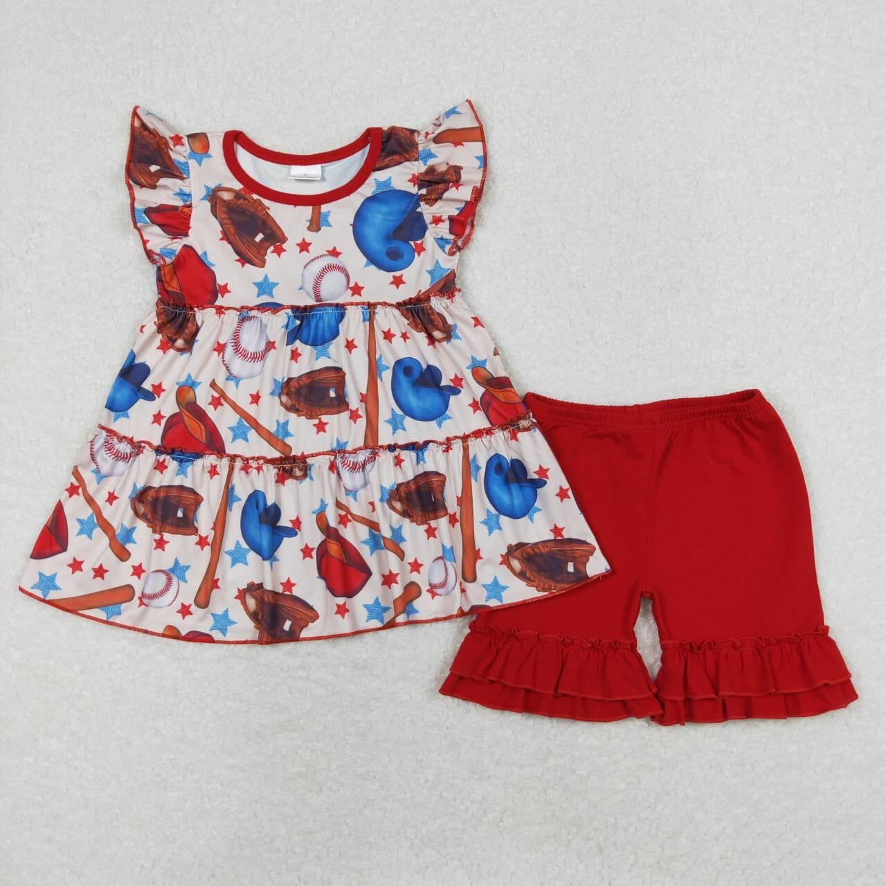 Rwb baseball girl short set