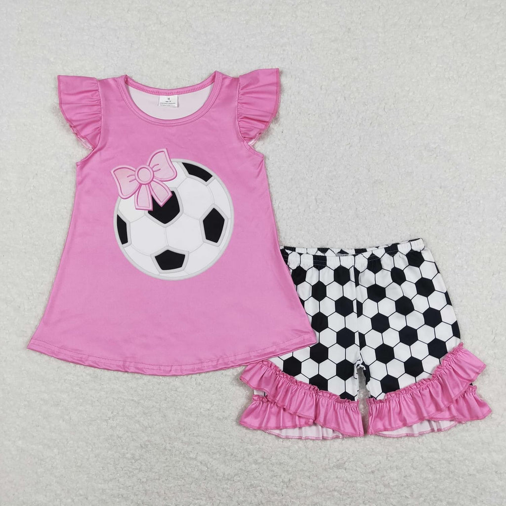 Pink soccer Short Set