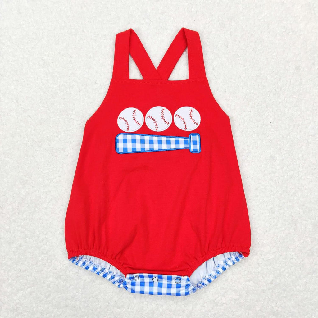 4th baseball rwb boy romper