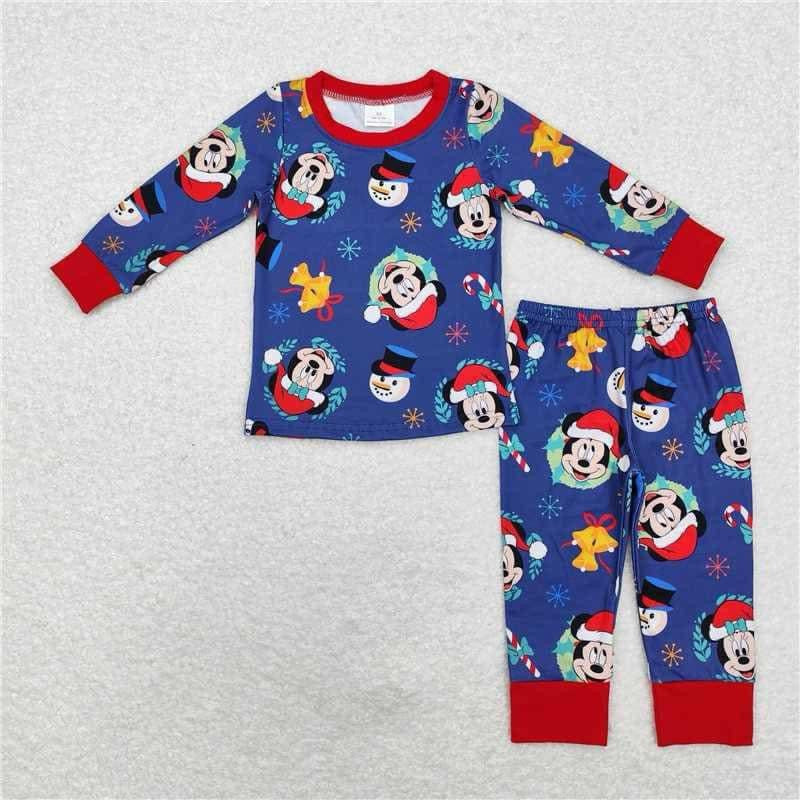 Blue mouse christmas pajamas 2pc outfit