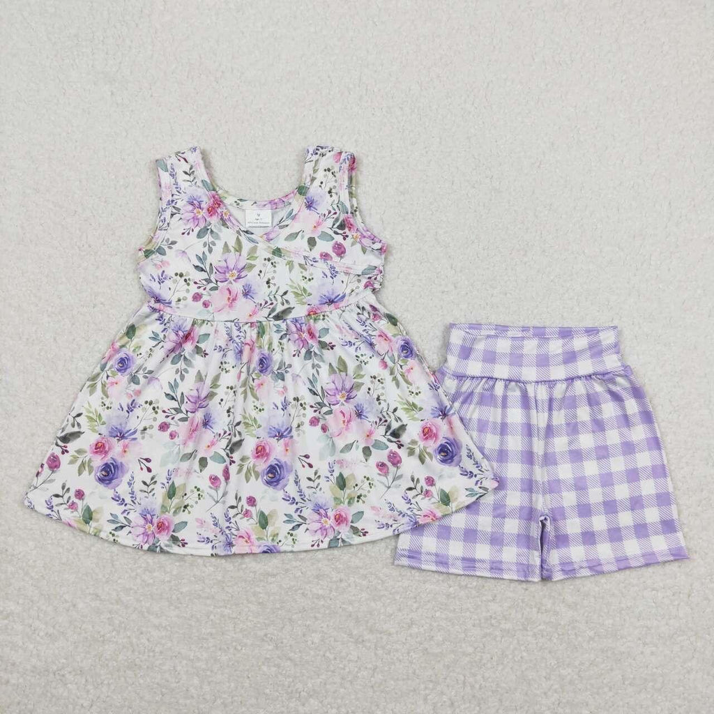 Lavender summer floral short set