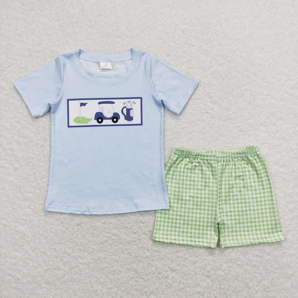 Green golfer  golf boy short set