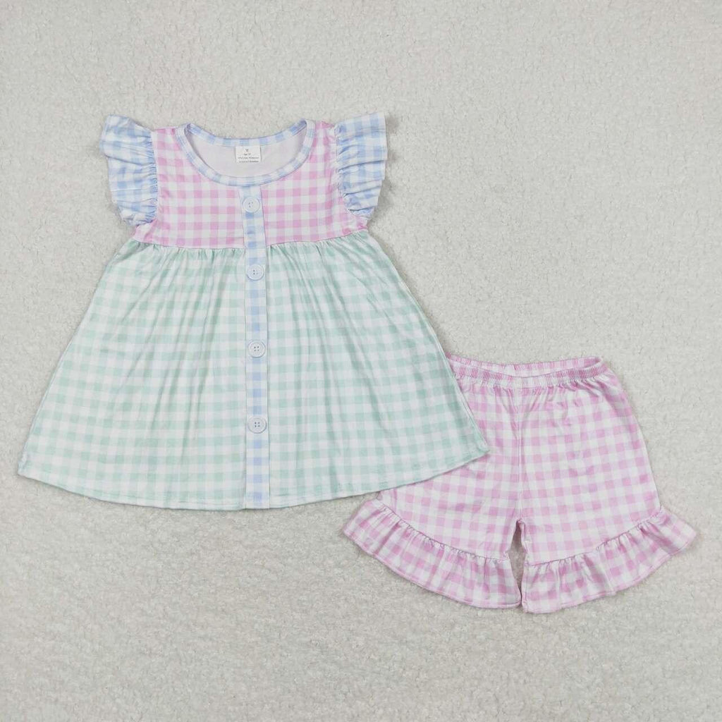 Pastel gingham short set