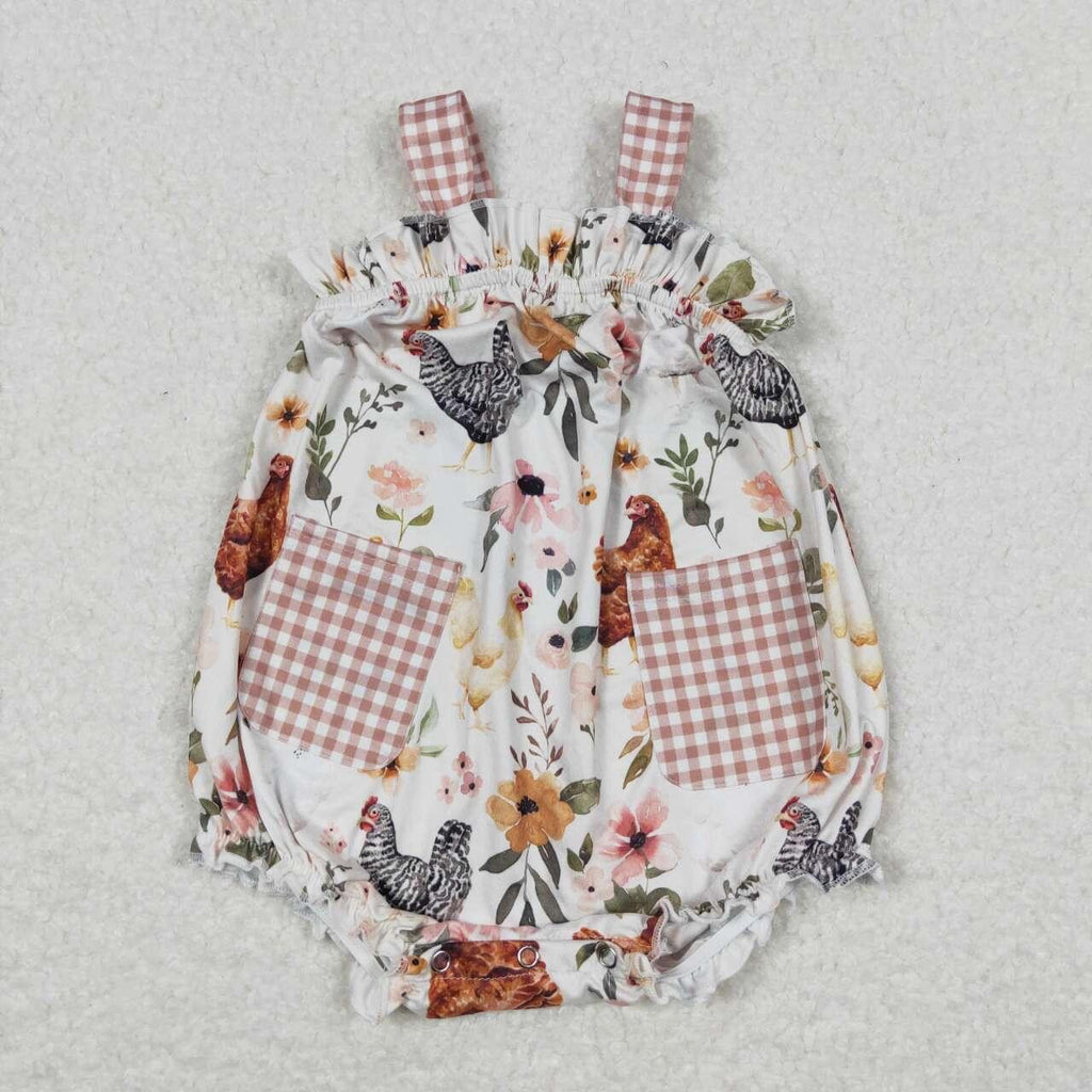 Little chicken  floral romper