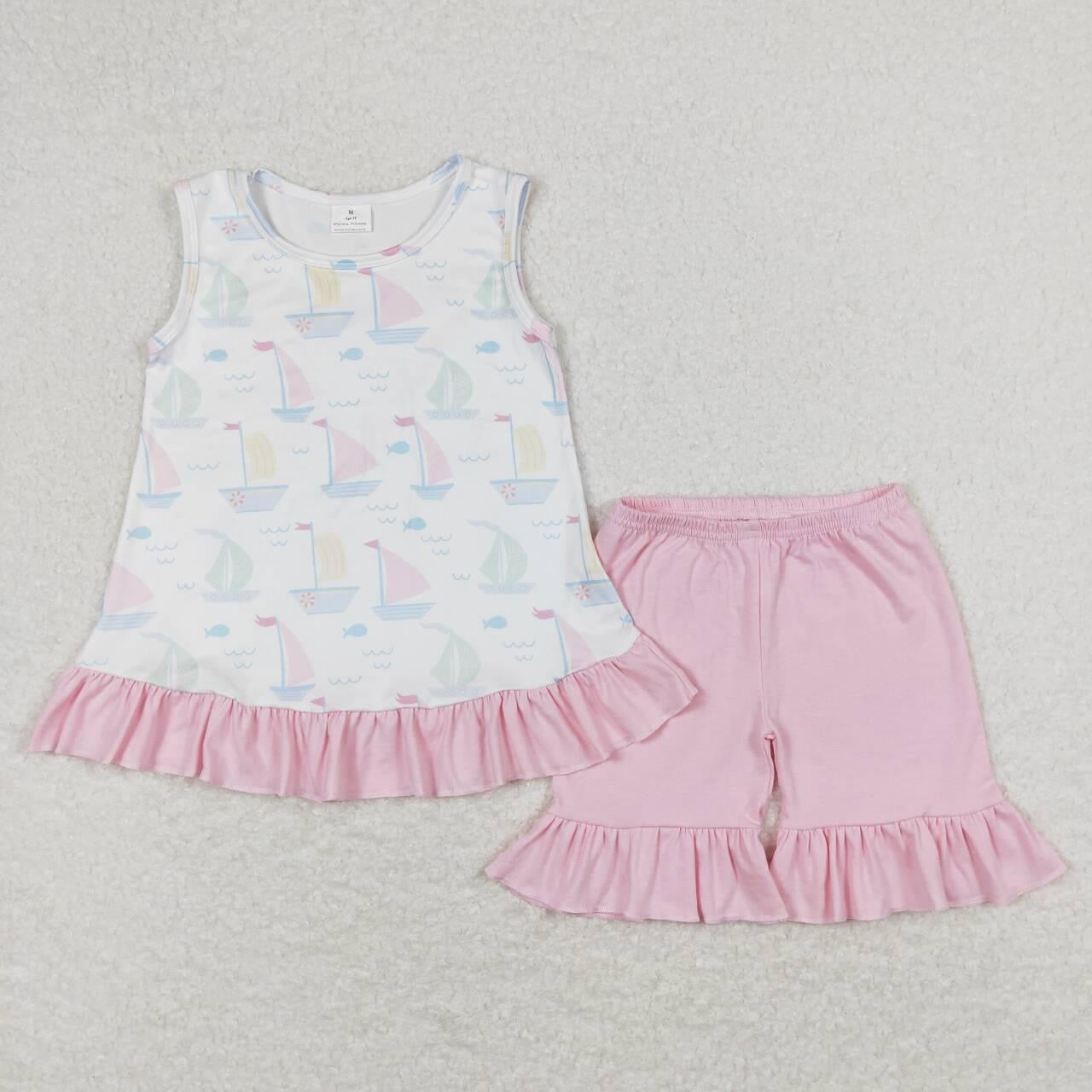 Pink sail away short set