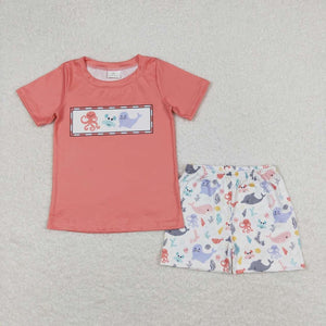 Sea animals boy short set