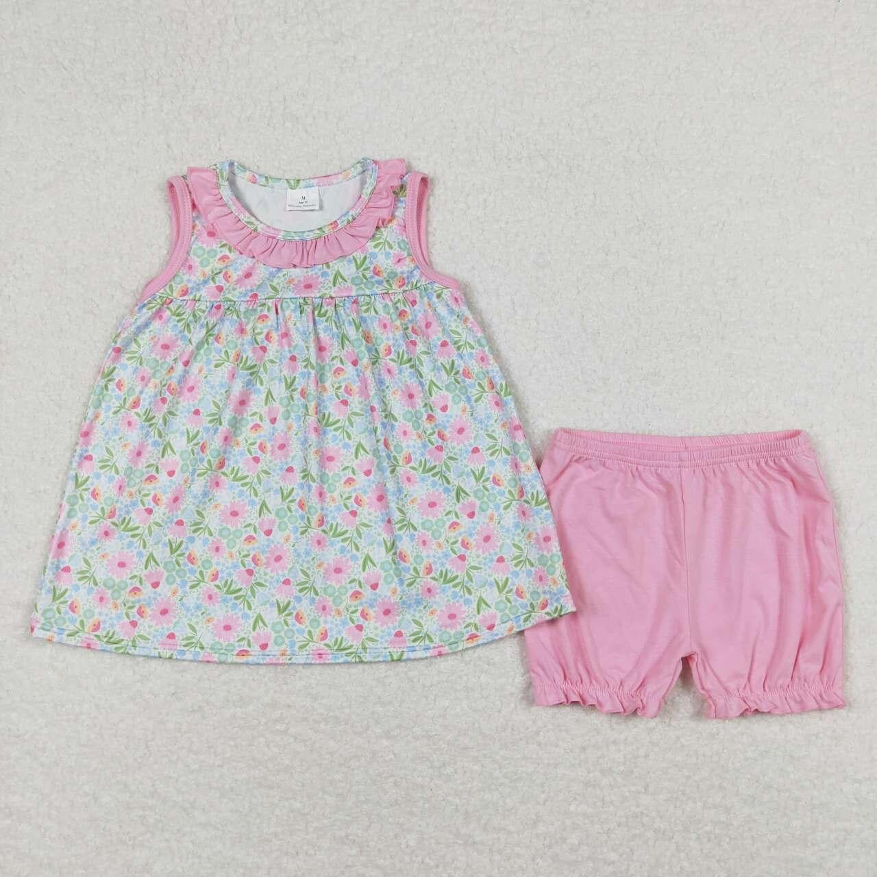 Pink floral girl bloomies Set