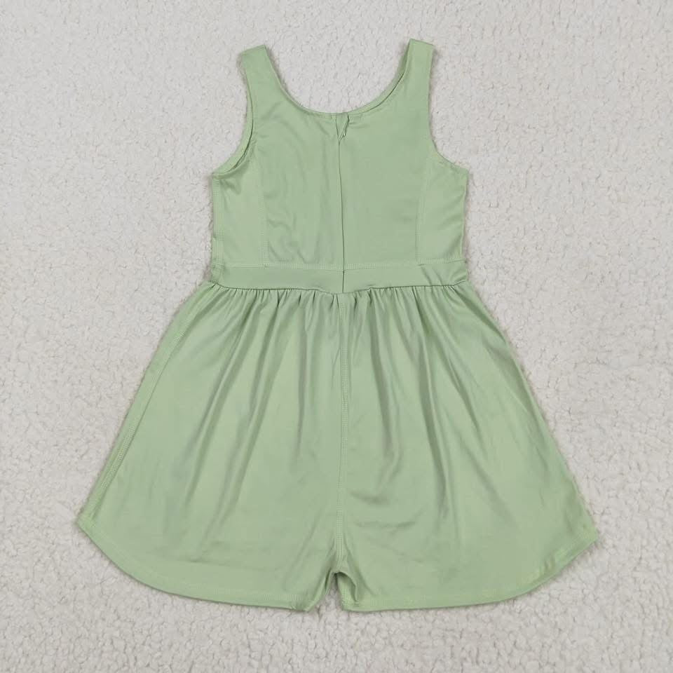 Mint green yoga romper set