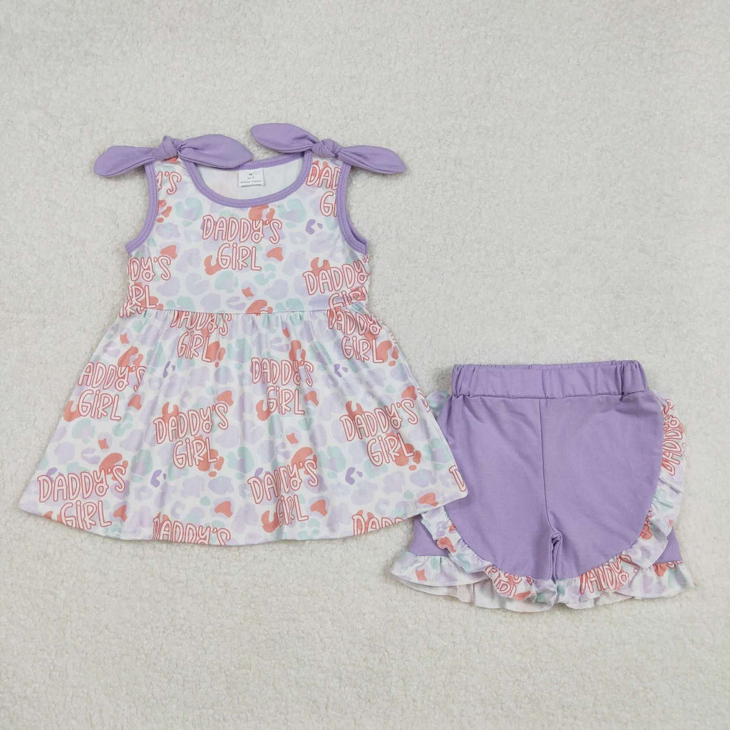 Daddy’s girl purple leopard short set