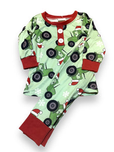 Christmas tractor Boy long sleeve pajama set- RTS