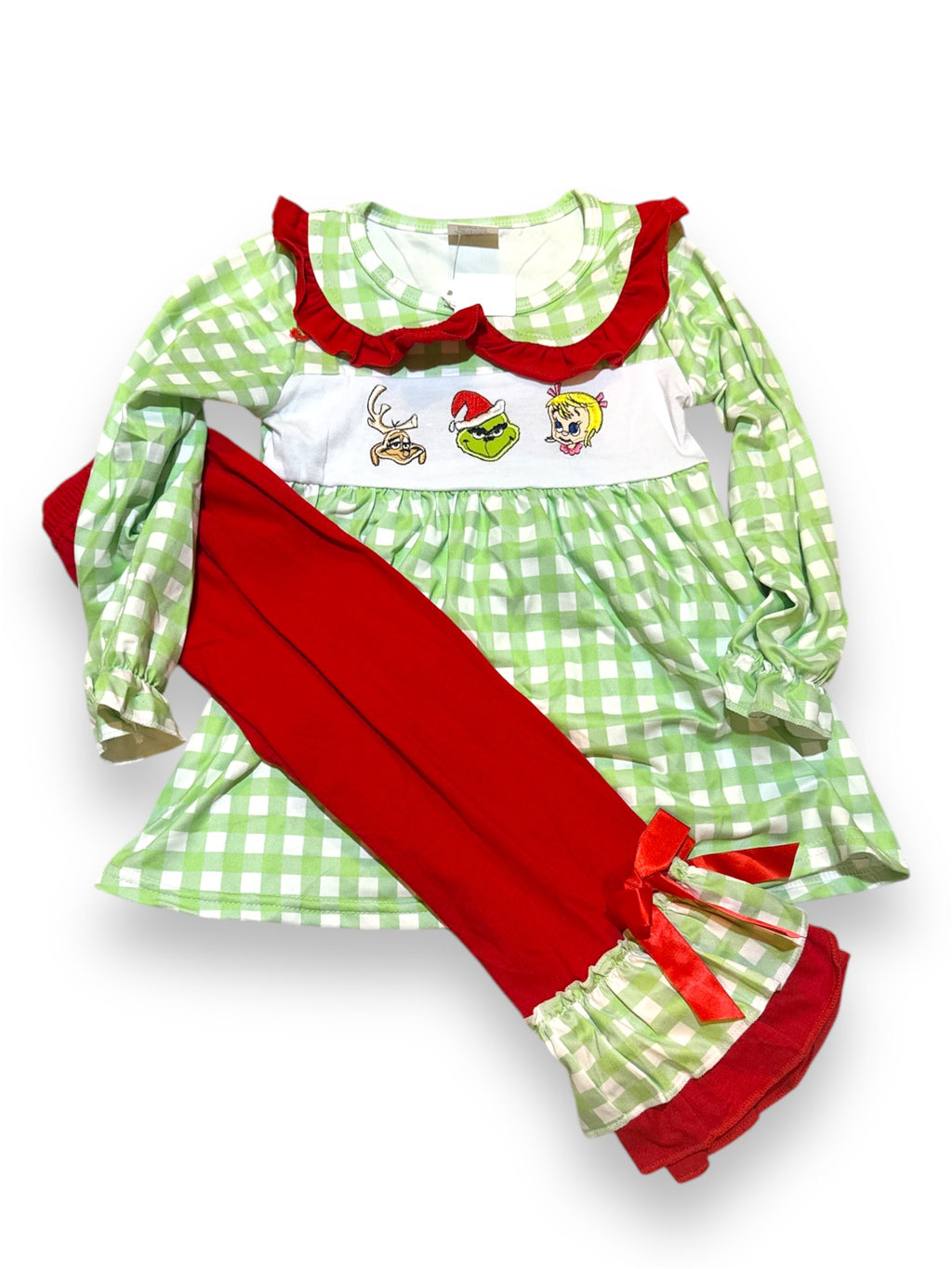 Mean trio embroidered girl set- RTS