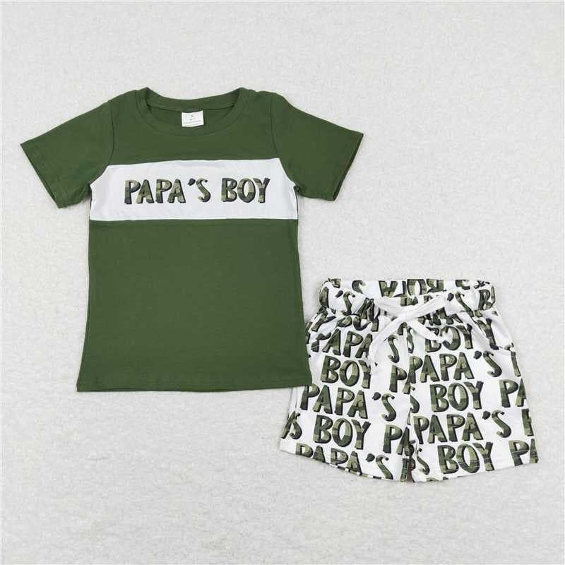 Green papa’s boy short set